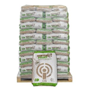 Pallet Wonterspan houtpellets 65 zakken x 15kg (975kg)