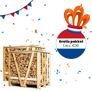 2 halve pallets haardhout naar keuze + gratis Koningsdagpakket t.w.v. €30