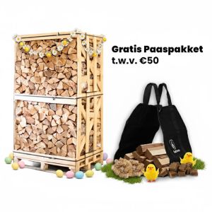 Hele pallet haardhout naar keuze + gratis Paaspakket t.w.v. €50 Paasactie