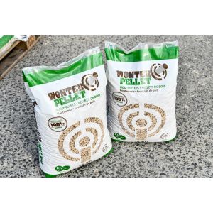 Wonterspan houtpellets zak 15kg Vooraanzicht 