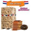 Hele pallet haardhout naar keuze + 5 zakken aanmaakhout of oranje feestverlichting 