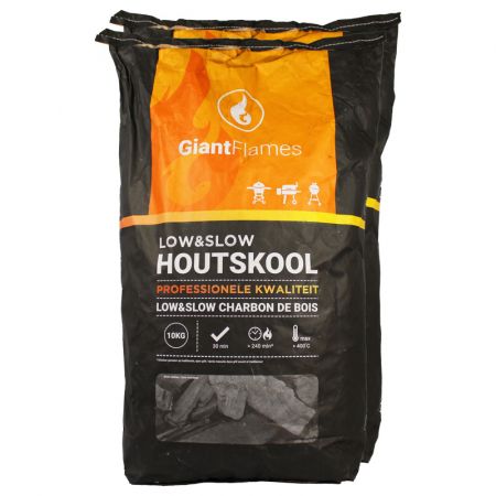 20 x 10kg Giant Flames Low&Slow professionele houtskool main product photo