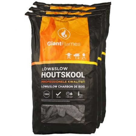 43 x 10kg Giant Flames Low&Slow professionele houtskool main product photo