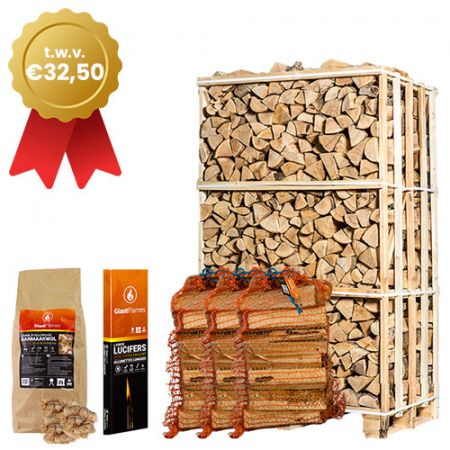 Pallet haardhout naar keuze + gratis aanmaakpakket t.w.v. €32,50 main product photo