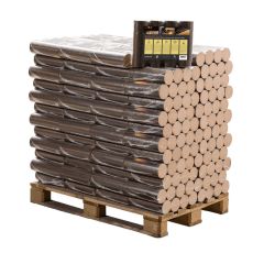 Ronde beuk briketten pallet 96 pakken x 10kg (960kg)
